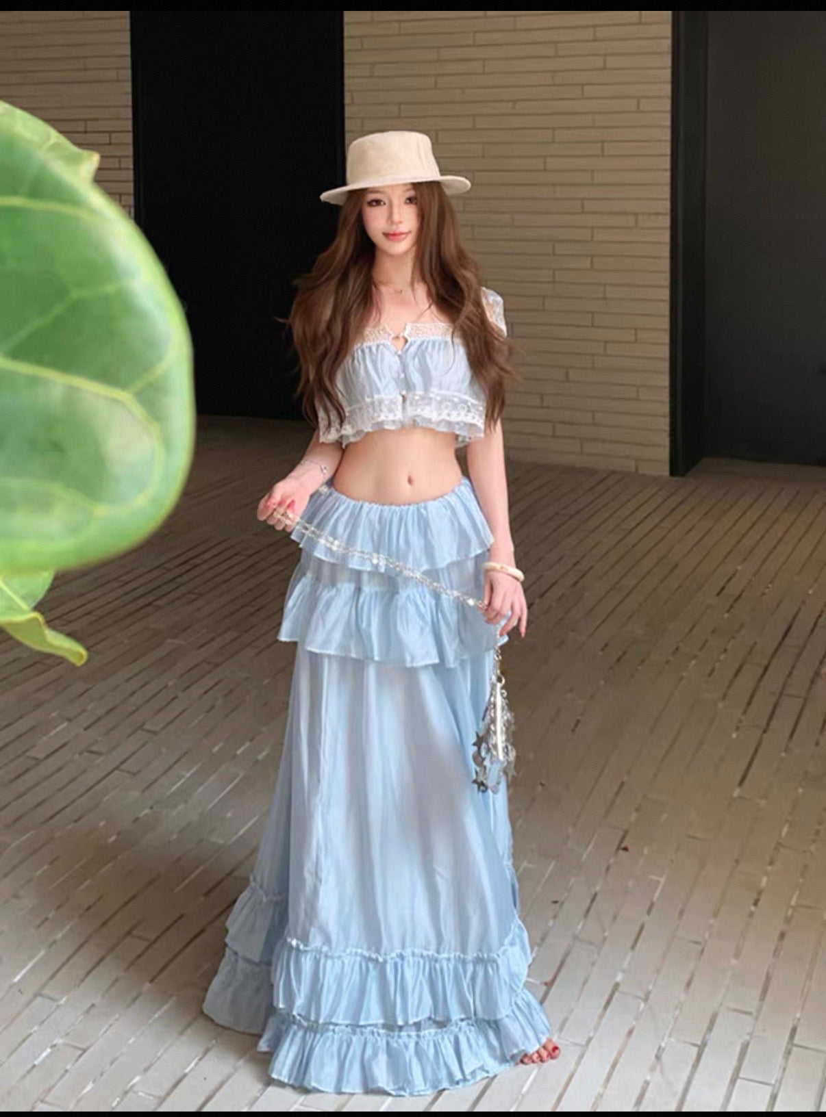Beachside lace two pieces dress full set