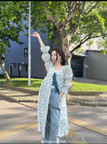Dilireba same blue one piece floral dress