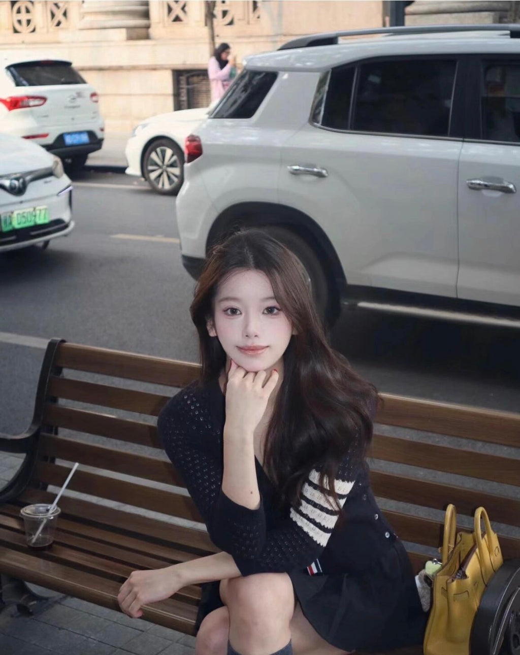 TB top pink or navy k drama style cardigan