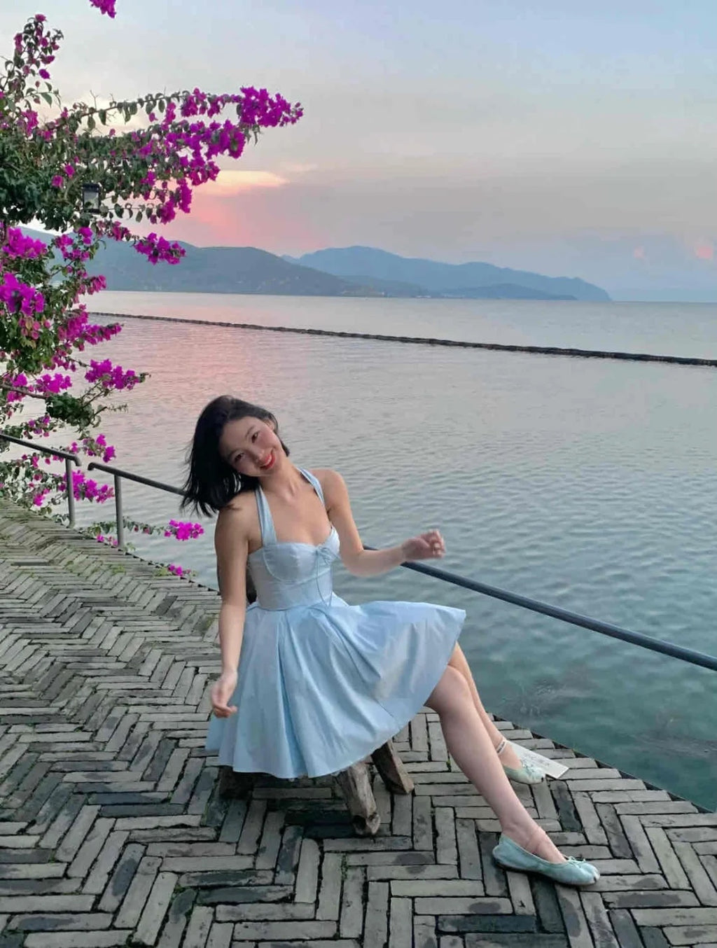Blue lace Cinderella one piece dress