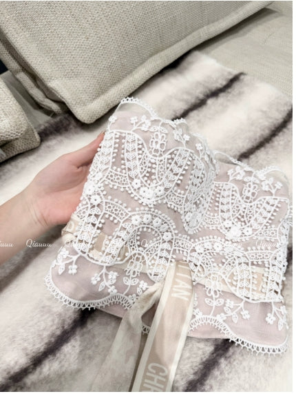 Elegant style Lace Bustier Gentle Heiress Temperament Fur Inner Top for Women