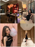 Wonyoung Style Patchwork Stripe Knit Two-Tone Sleeveless Dress, Slim Fit A-Line Mini Dress for Women